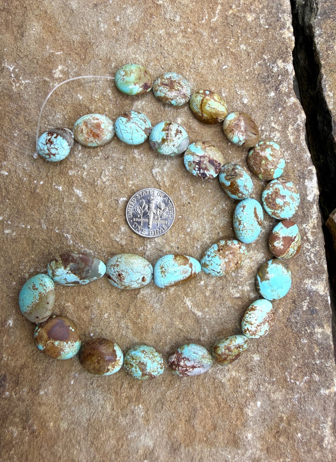 RARE Number 8 Turquoise (Nevada) Graduated Flat/Rounded