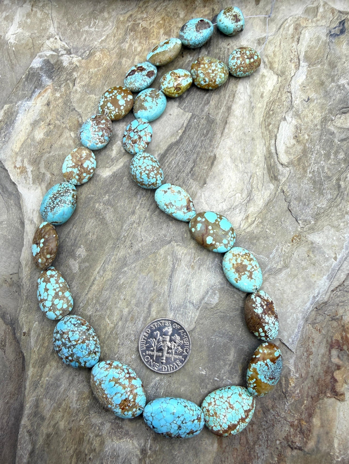 RARE Number 8 Turquoise (Nevada) Graduated Oval Beads