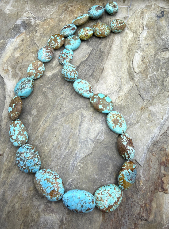 RARE Number 8 Turquoise (Nevada) Graduated Oval Beads