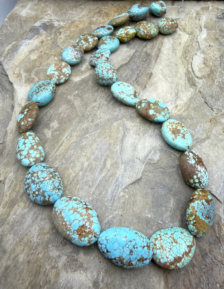 RARE Number 8 Turquoise (Nevada) Graduated Oval Beads