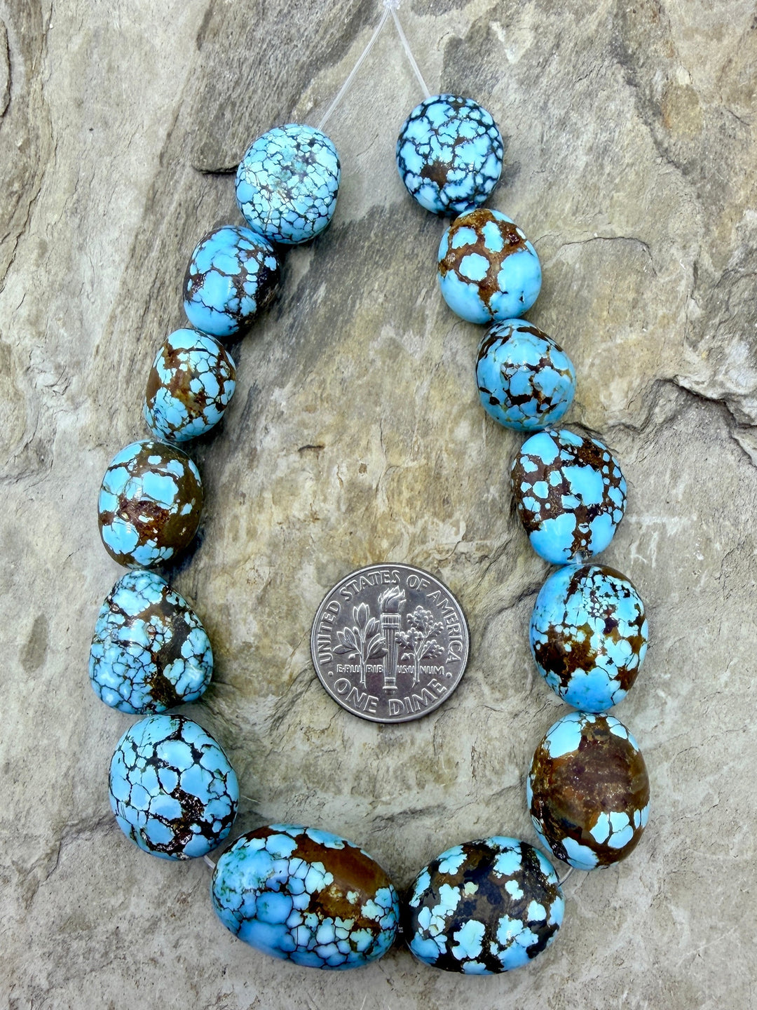 RARE Number 8 Turquoise (Nevada) Graduated Round Nugget