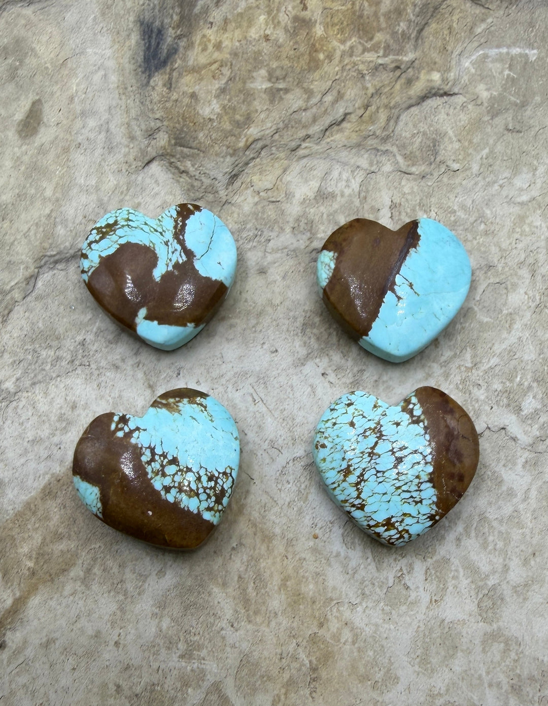 RARE Number 8 Turquoise (Nevada) Heart Shaped Focal Bead