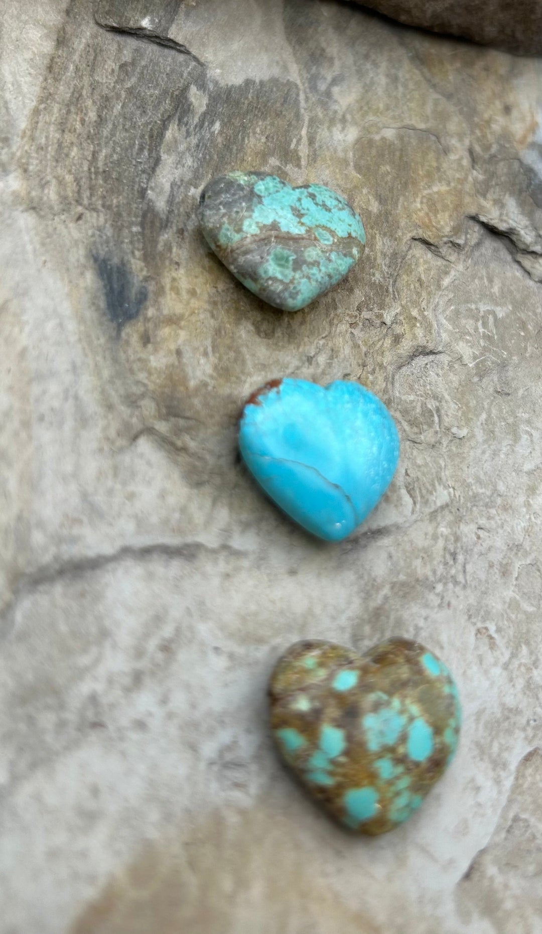 RARE Number 8 Turquoise (Nevada) Heart Shaped Focal Pendant