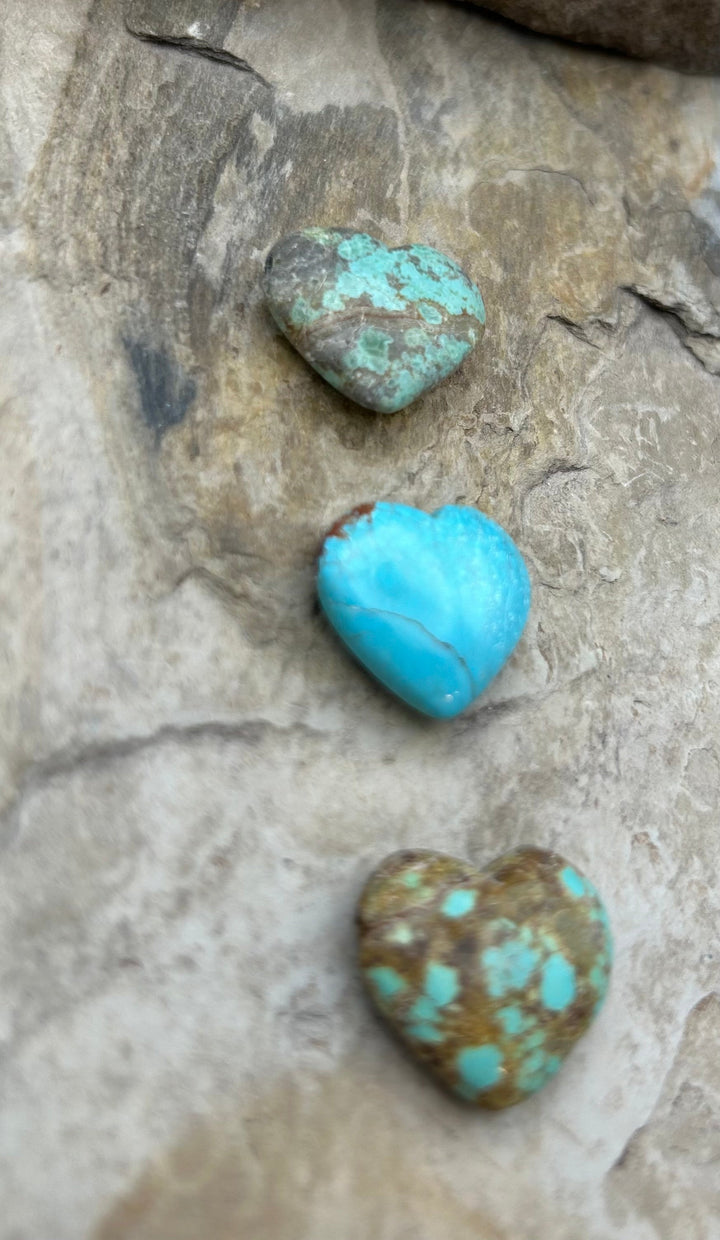 RARE Number 8 Turquoise (Nevada) Heart Shaped Focal Pendant