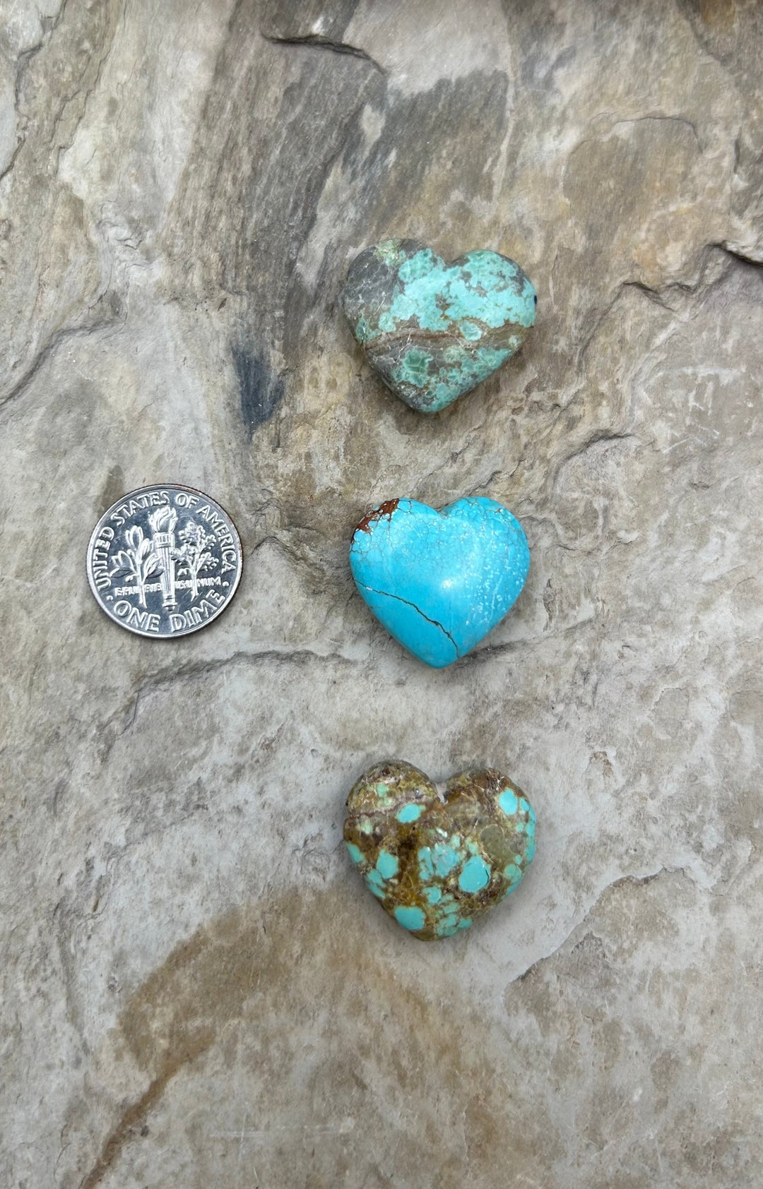 RARE Number 8 Turquoise (Nevada) Heart Shaped Focal Pendant