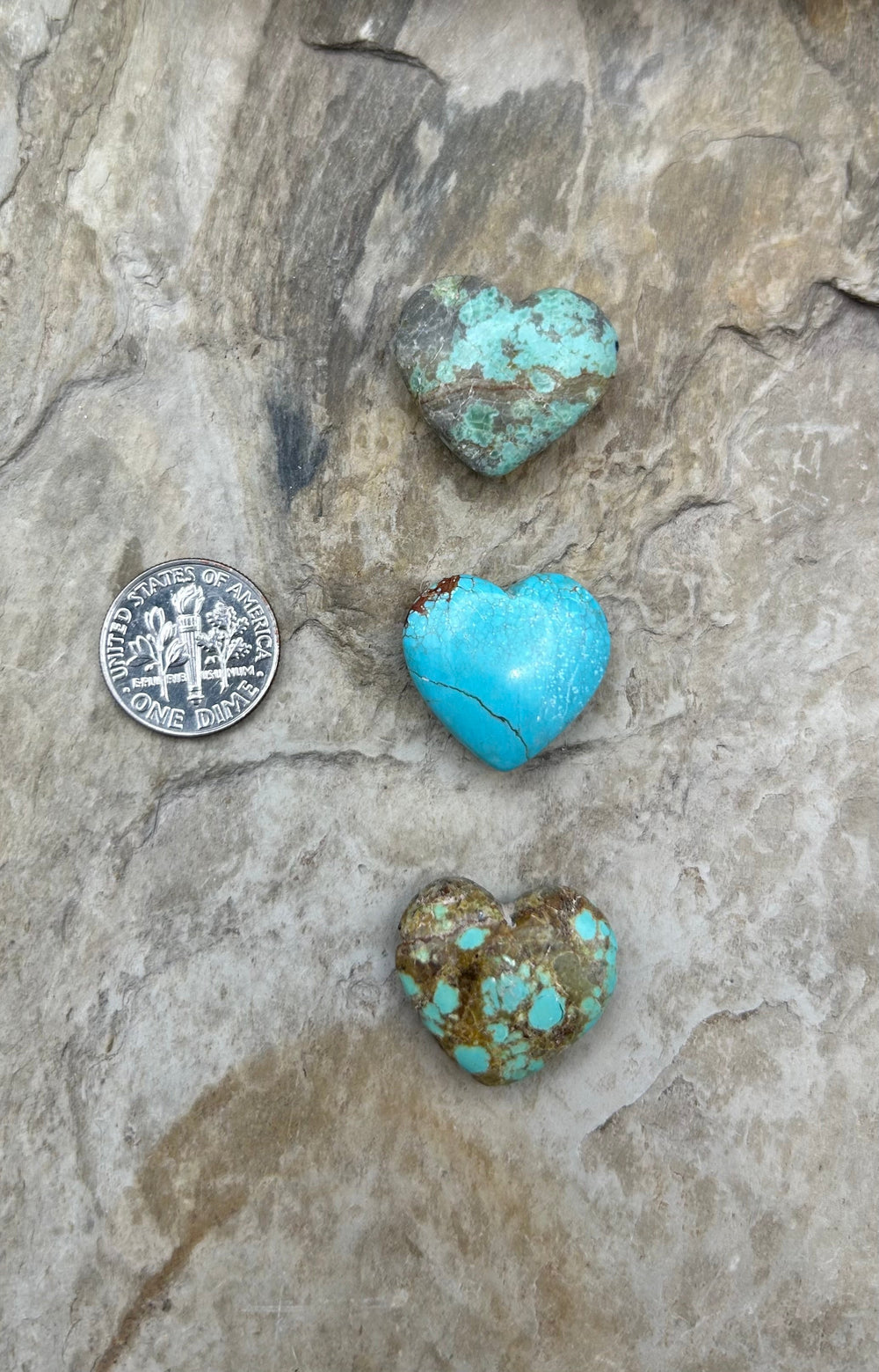 RARE Number 8 Turquoise (Nevada) Heart Shaped Focal Pendant