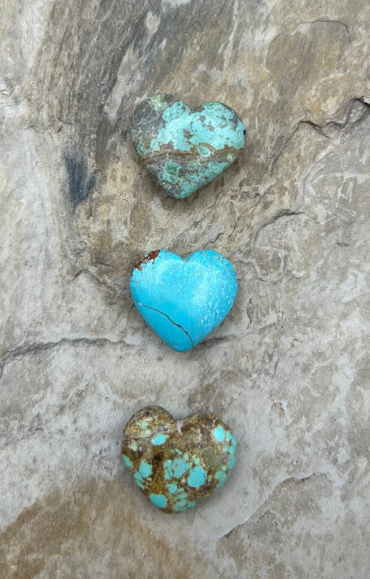 RARE Number 8 Turquoise (Nevada) Heart Shaped Focal Pendant