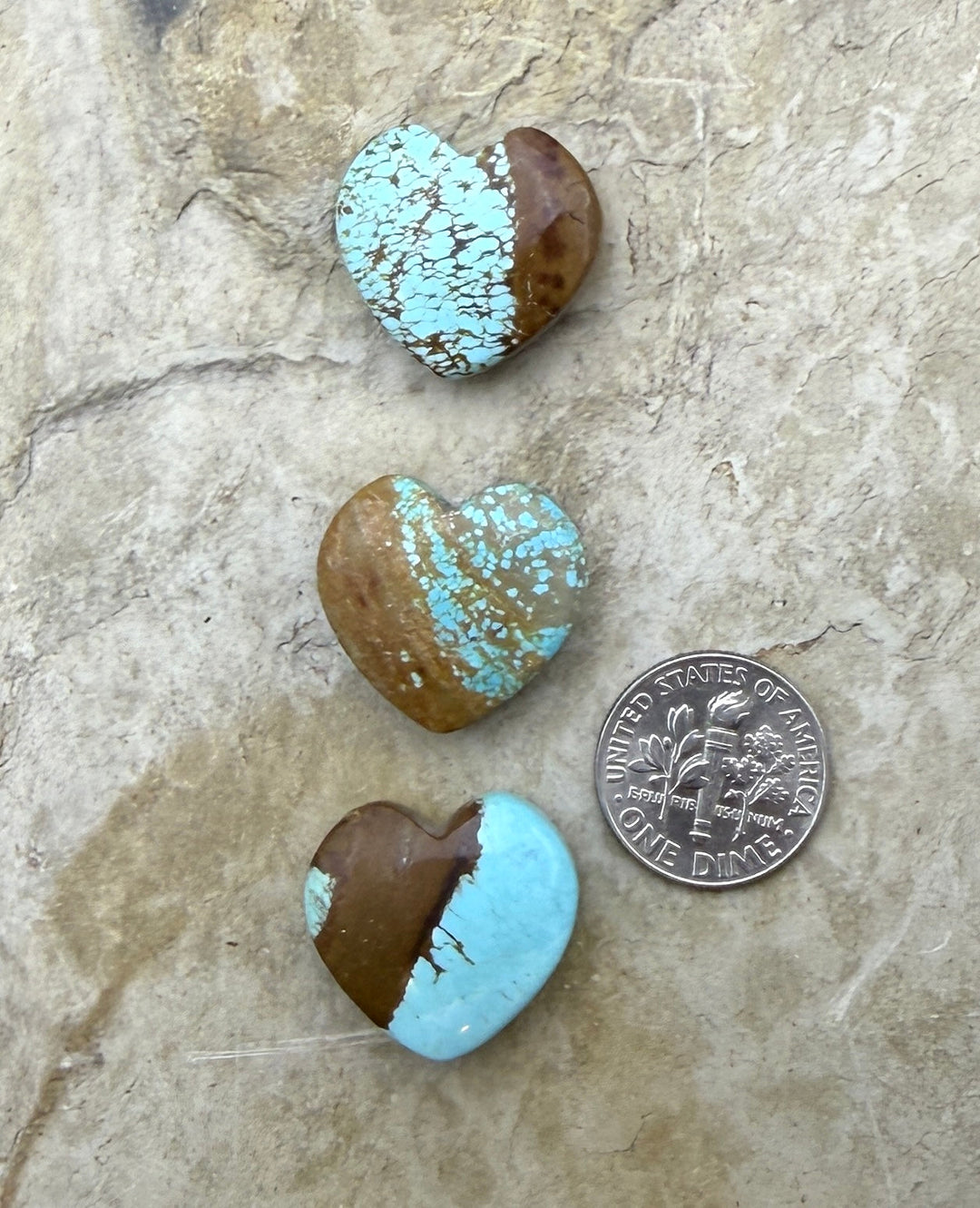RARE Number 8 Turquoise (Nevada) Heart Shaped Focal Pendant