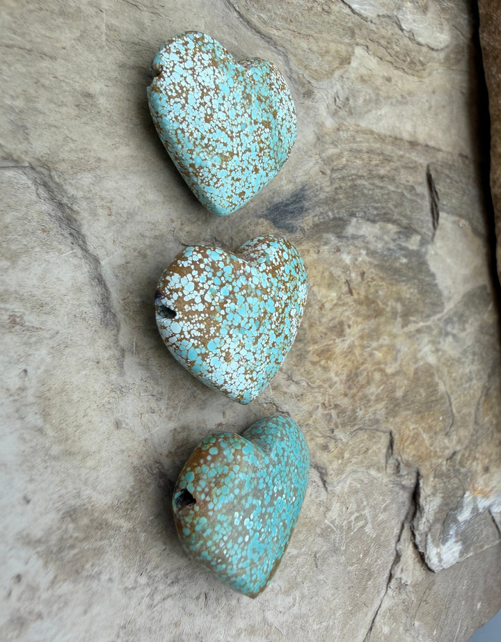RARE Number 8 Turquoise (Nevada) Heart Shaped Focal Pendant