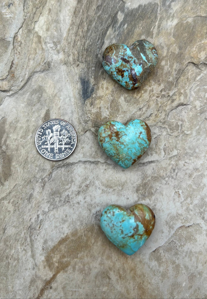 RARE Number 8 Turquoise (Nevada) Heart Shaped Focal Pendant