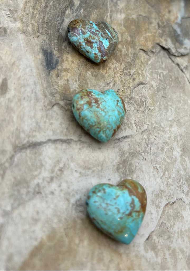 RARE Number 8 Turquoise (Nevada) Heart Shaped Focal Pendant