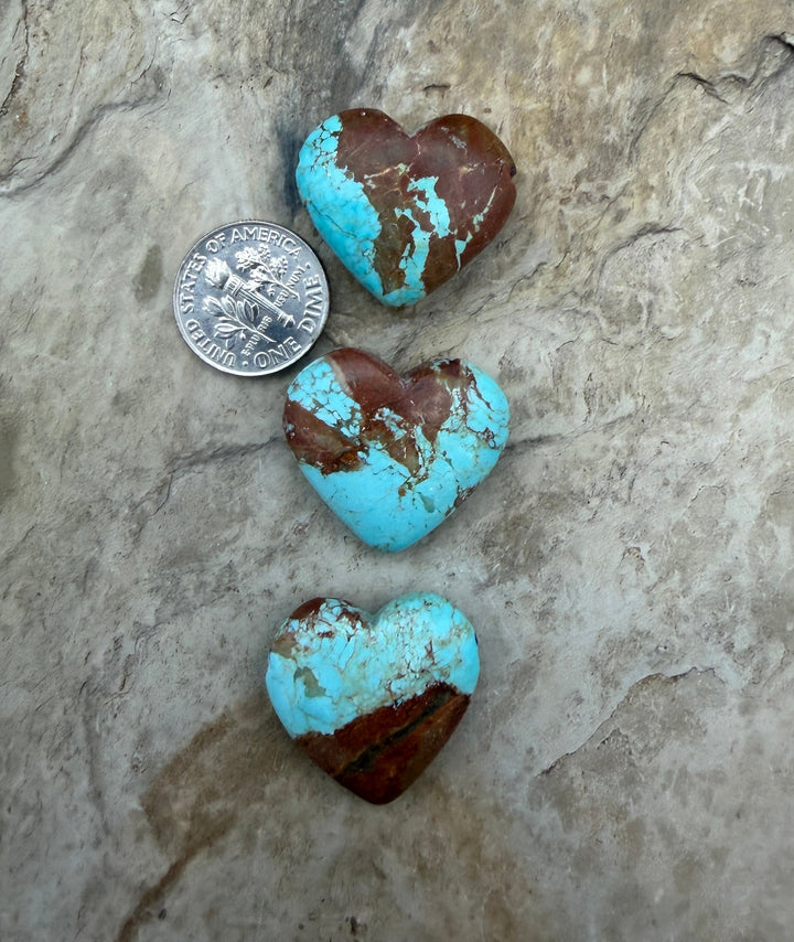 RARE Number 8 Turquoise (Nevada) Heart Shaped Focal Pendant