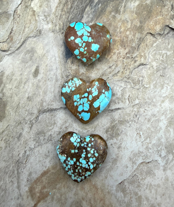 RARE Number 8 Turquoise (Nevada) Heart Shaped Focal Pendant