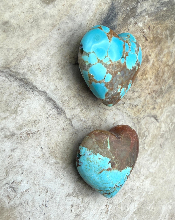 RARE Number 8 Turquoise (Nevada) Heart Shaped Focal Pendant