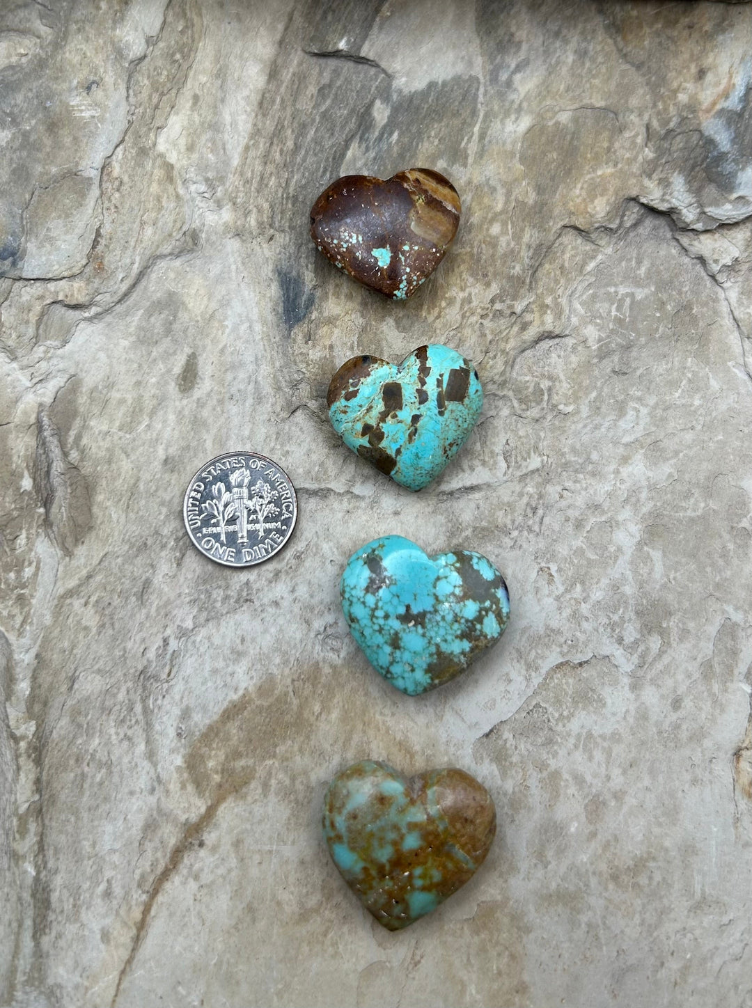RARE Number 8 Turquoise (Nevada) Heart Shaped Focal Pendant