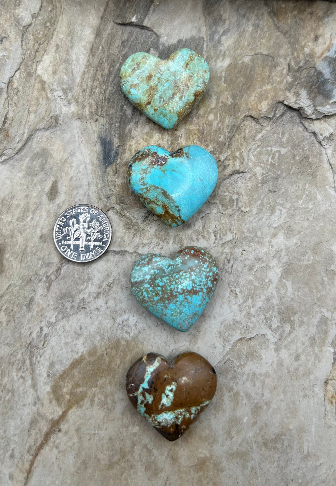 RARE Number 8 Turquoise (Nevada) Heart Shaped Focal Pendant
