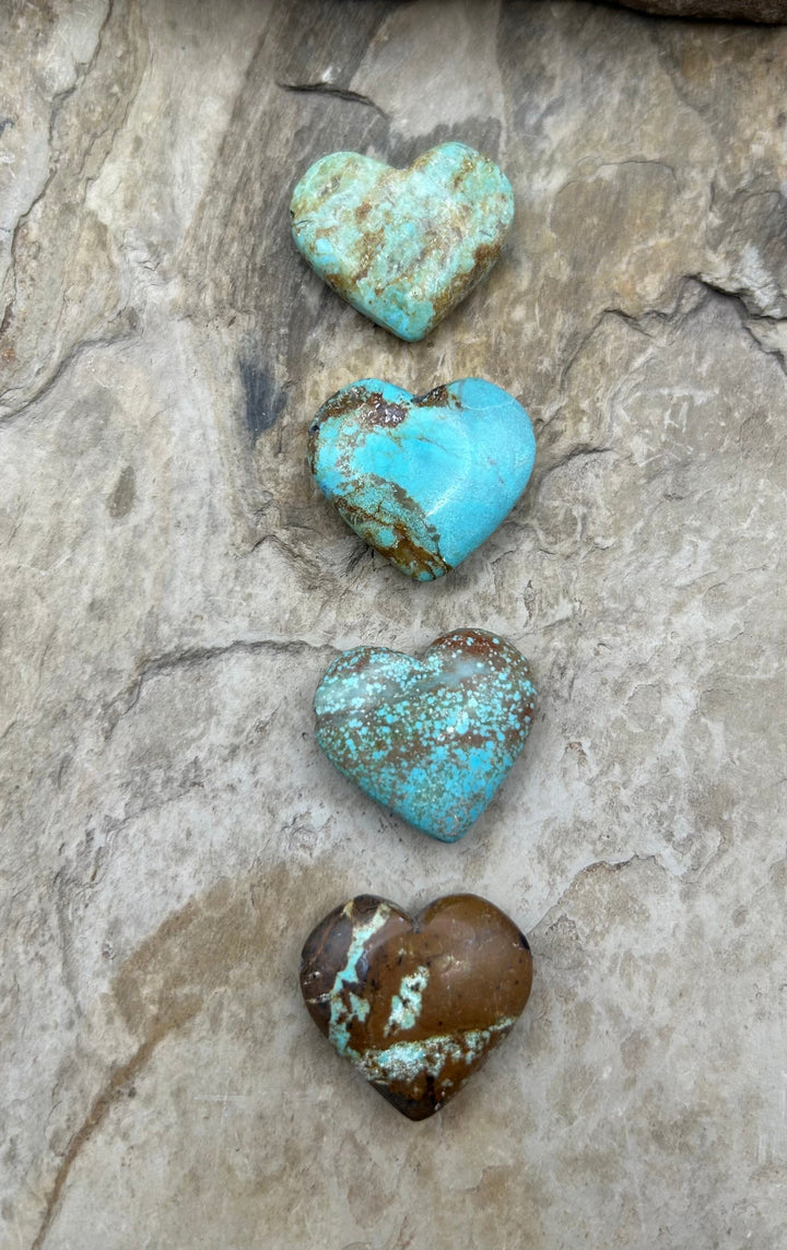 RARE Number 8 Turquoise (Nevada) Heart Shaped Focal Pendant