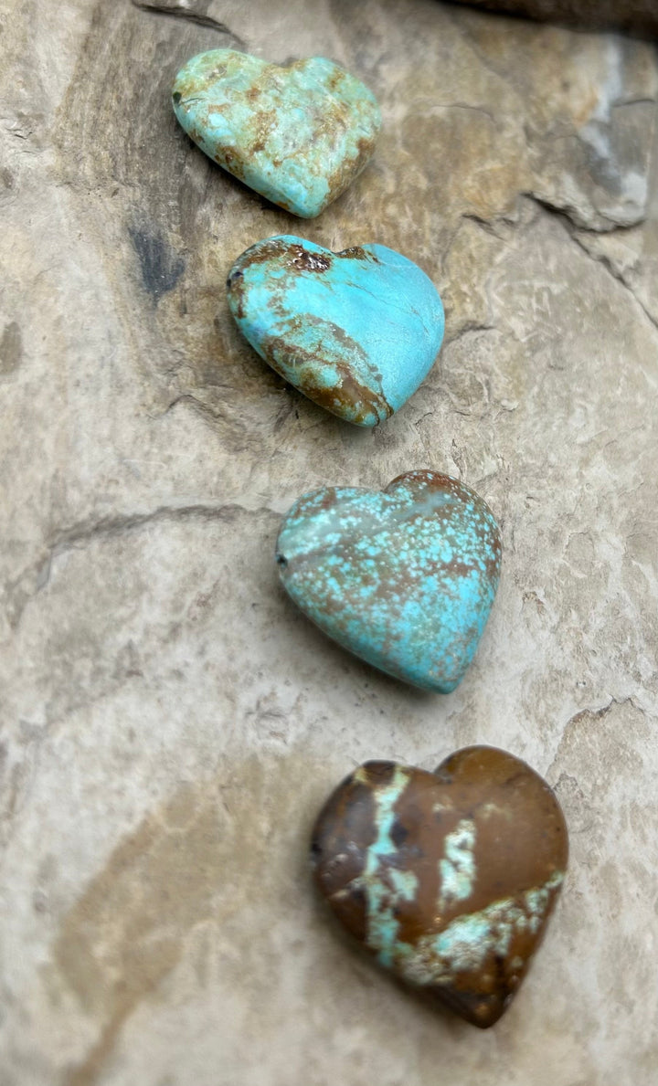 RARE Number 8 Turquoise (Nevada) Heart Shaped Focal Pendant