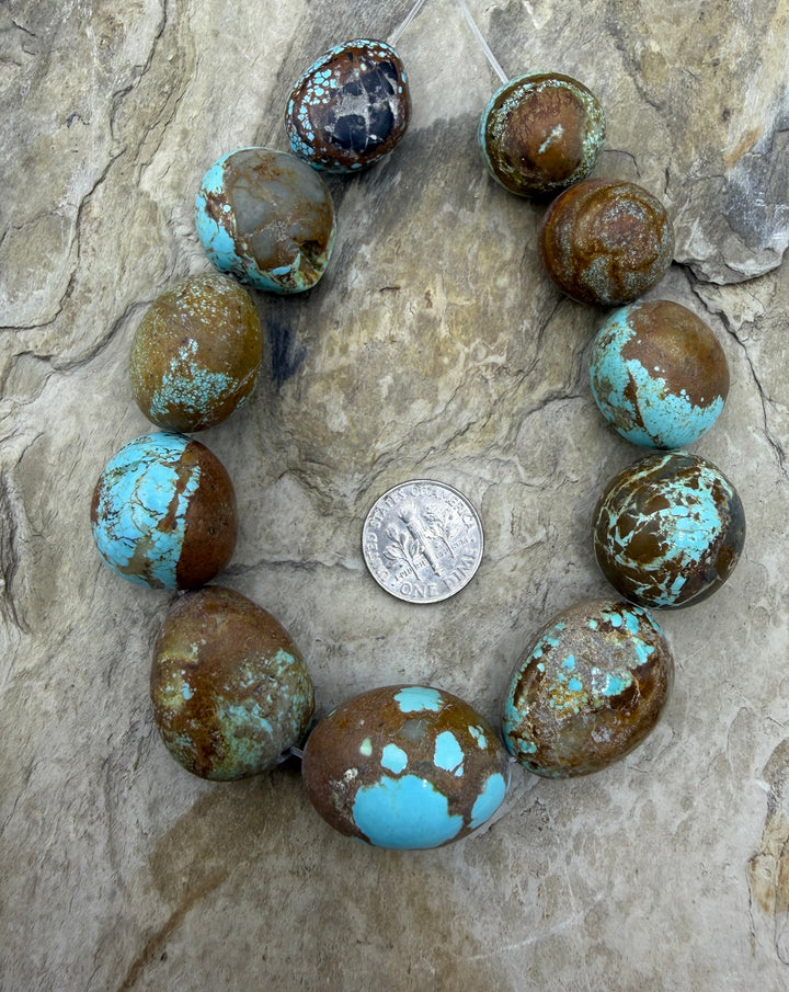 RARE Number 8 Turquoise (Nevada) HUGE Graduated (15-25mm)