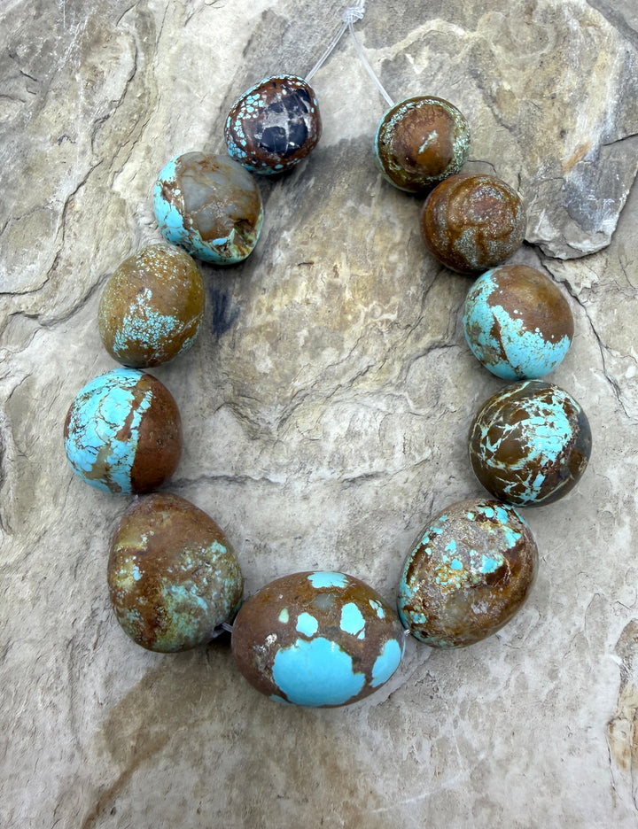 RARE Number 8 Turquoise (Nevada) HUGE Graduated (15-25mm)