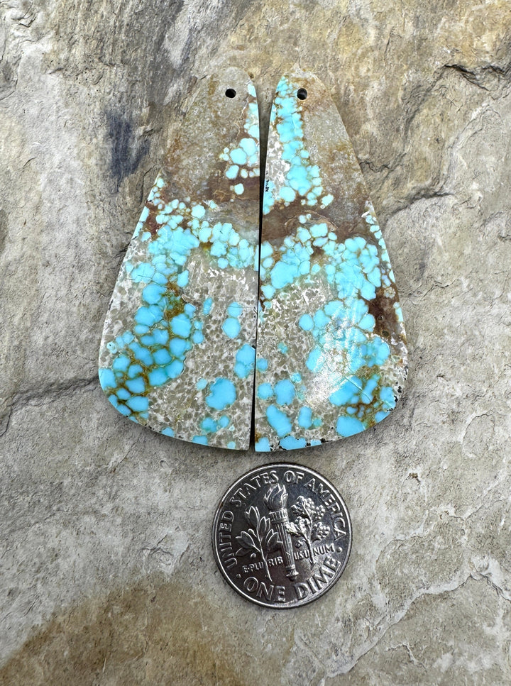 RARE Number 8 Turquoise (Nevada) HUGE Matching Earring Slab