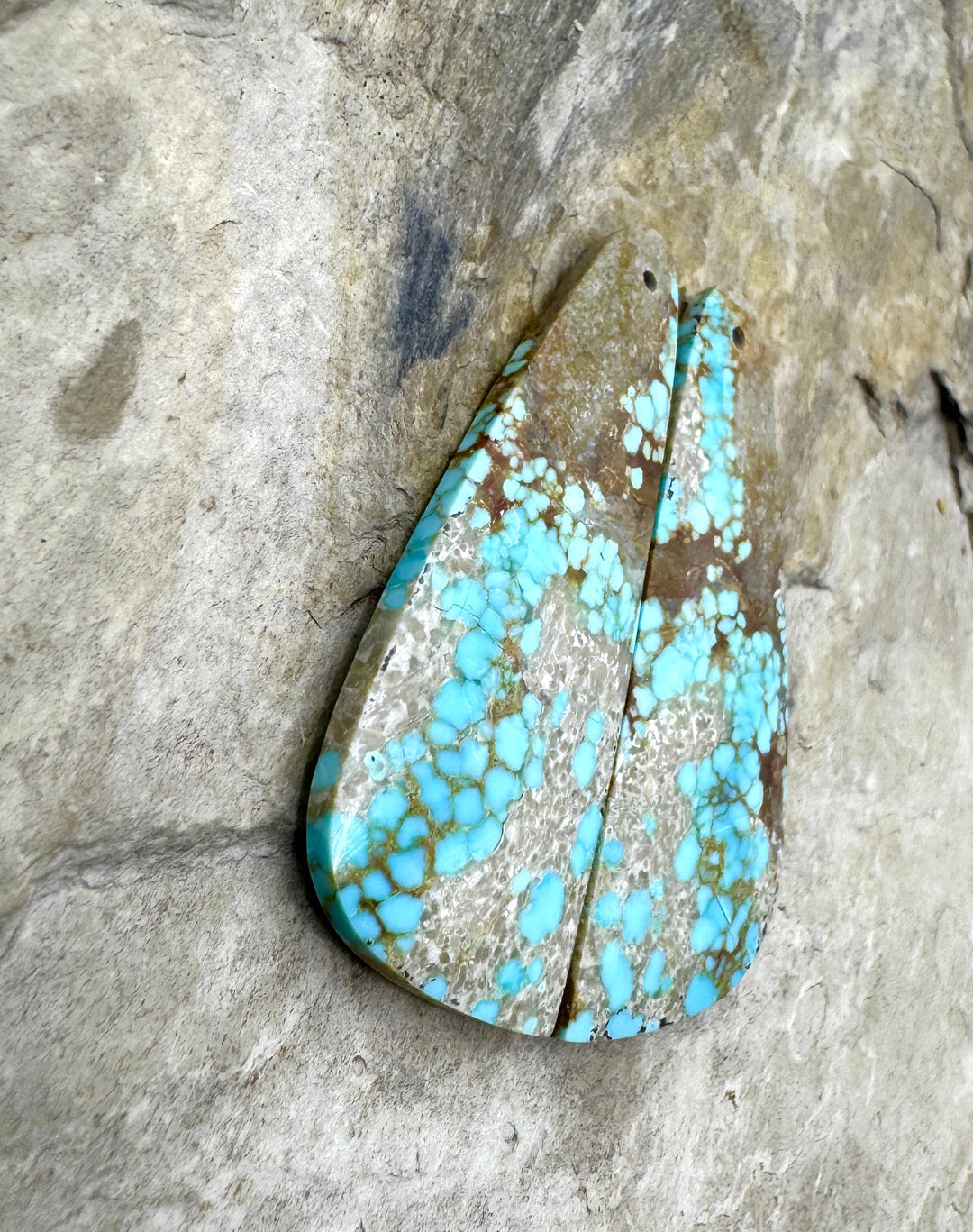 RARE Number 8 Turquoise (Nevada) HUGE Matching Earring Slab