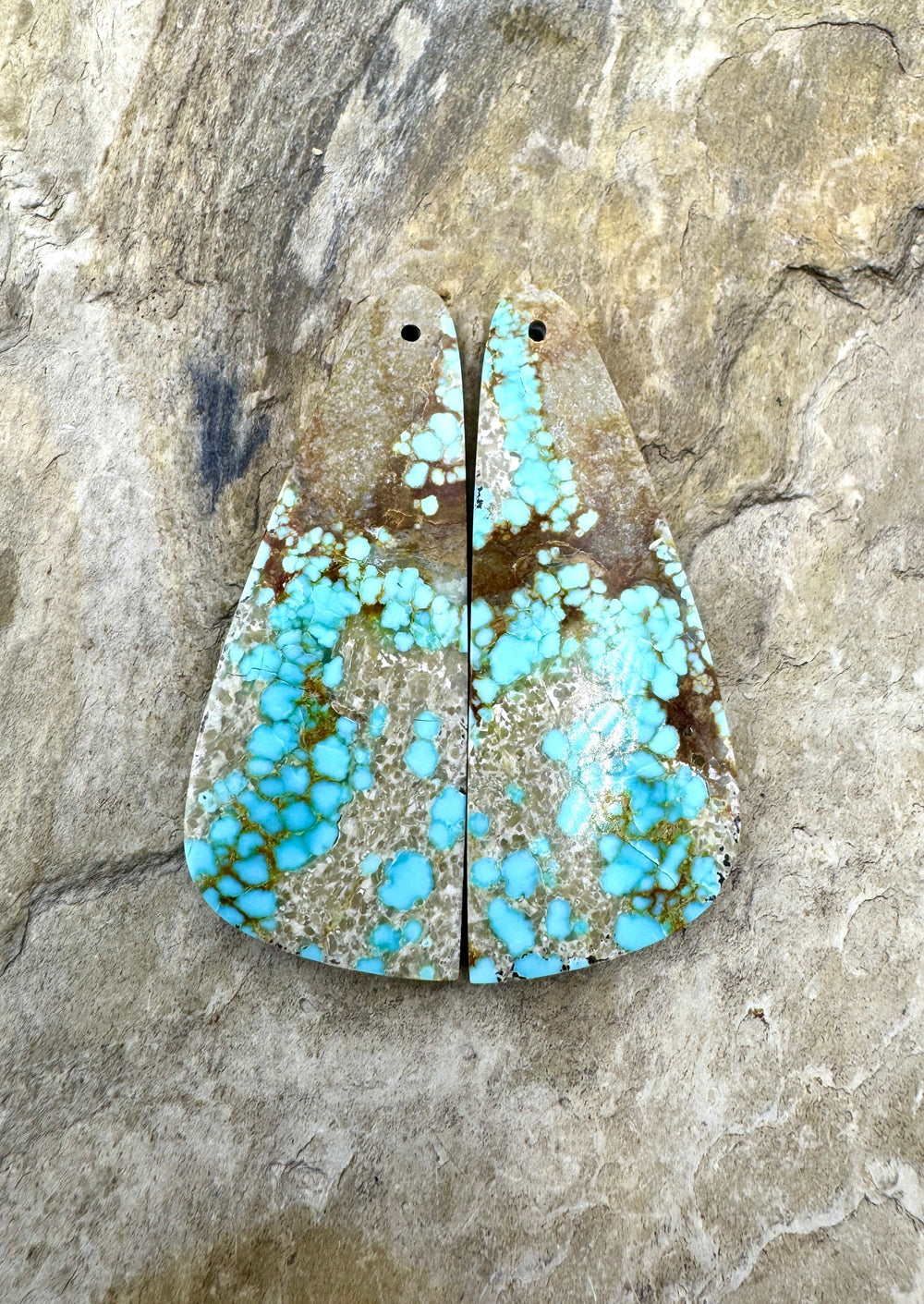 RARE Number 8 Turquoise (Nevada) HUGE Matching Earring Slab