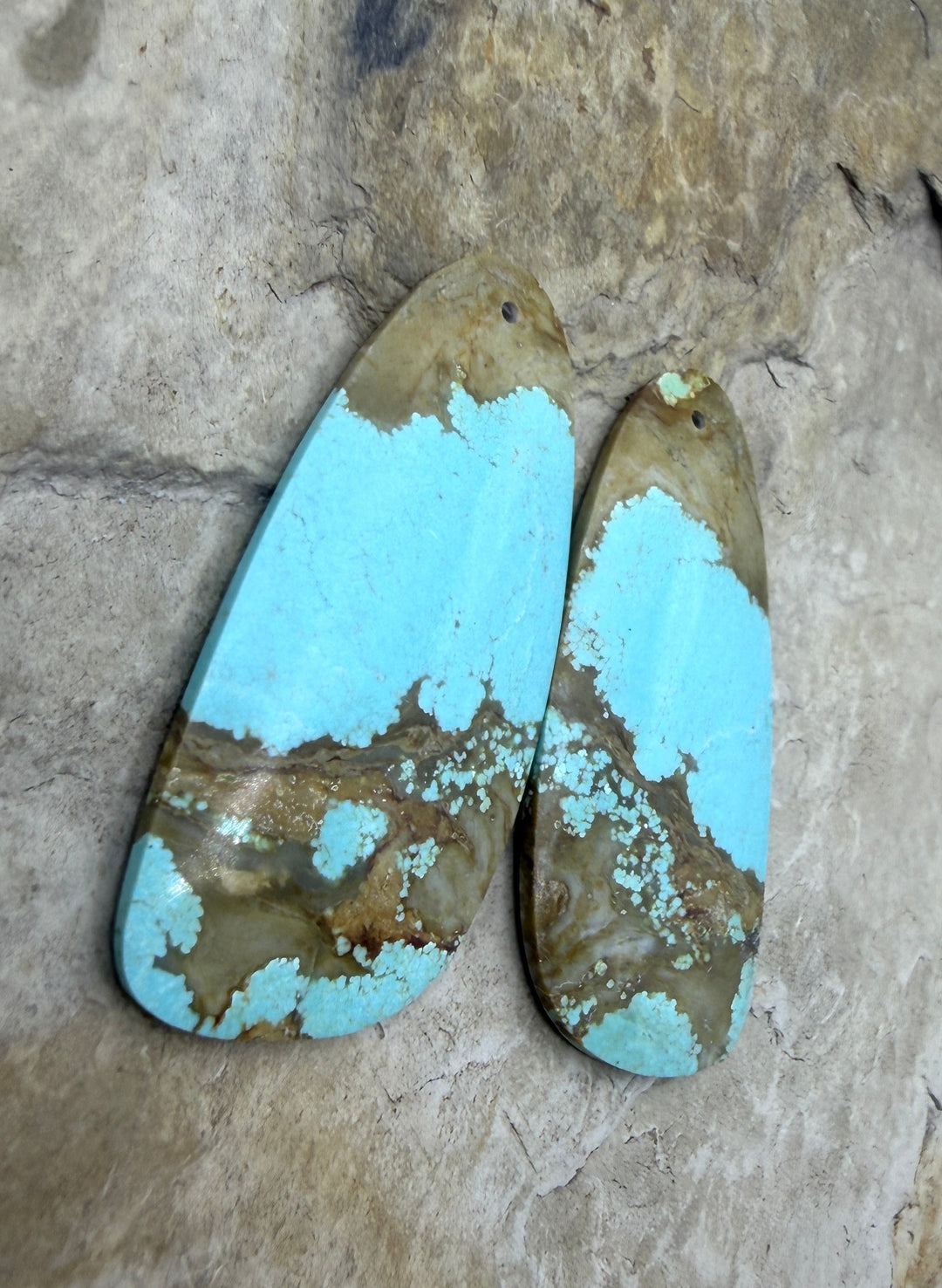 RARE Number 8 Turquoise (Nevada) HUGE Matching Earring Slab