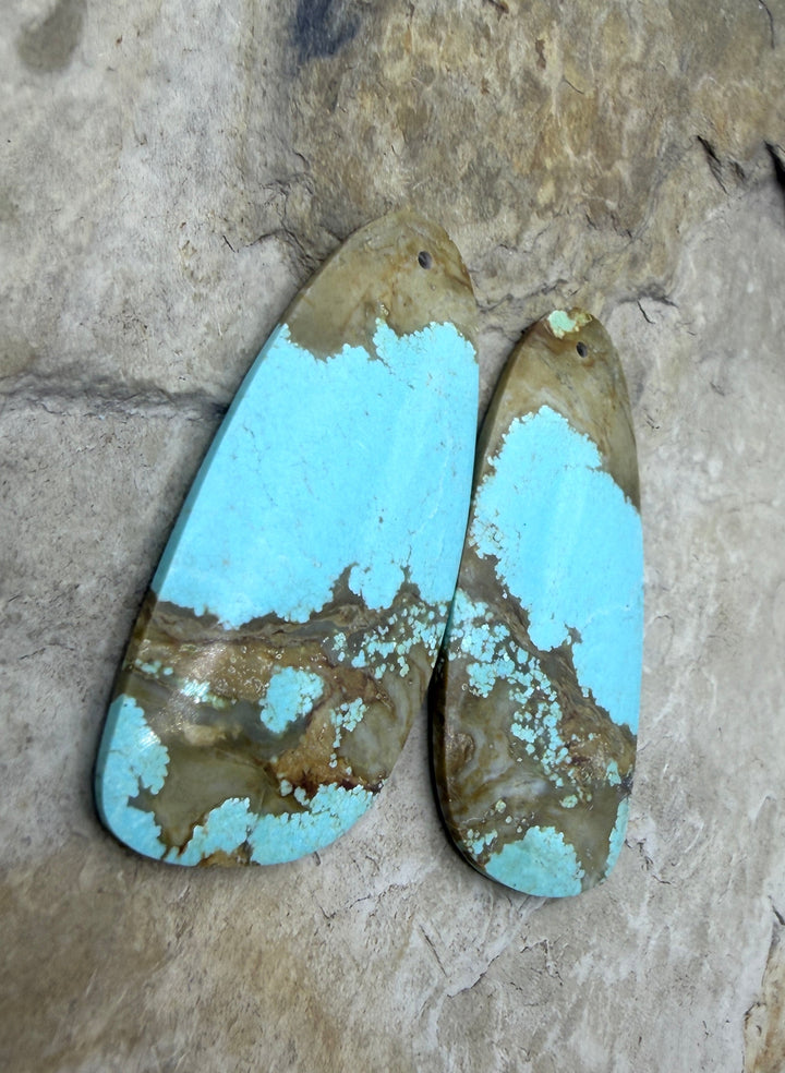 RARE Number 8 Turquoise (Nevada) HUGE Matching Earring Slab