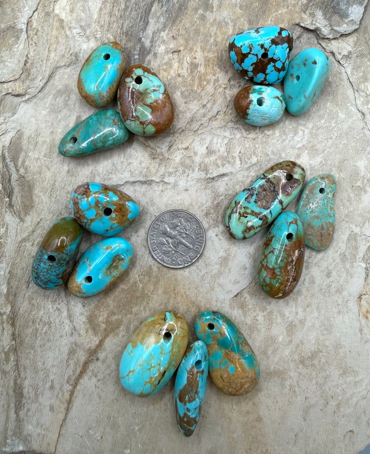 RARE Number 8 Turquoise (Nevada) Large Hole (2mm) 3 Bead