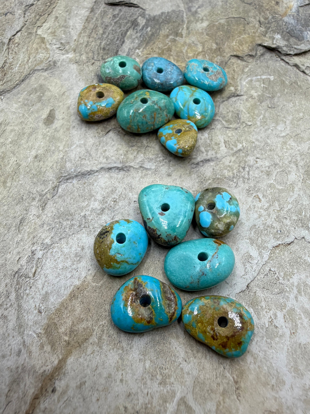 RARE Number 8 Turquoise (Nevada) Large Hole (2mm) Bead Sets