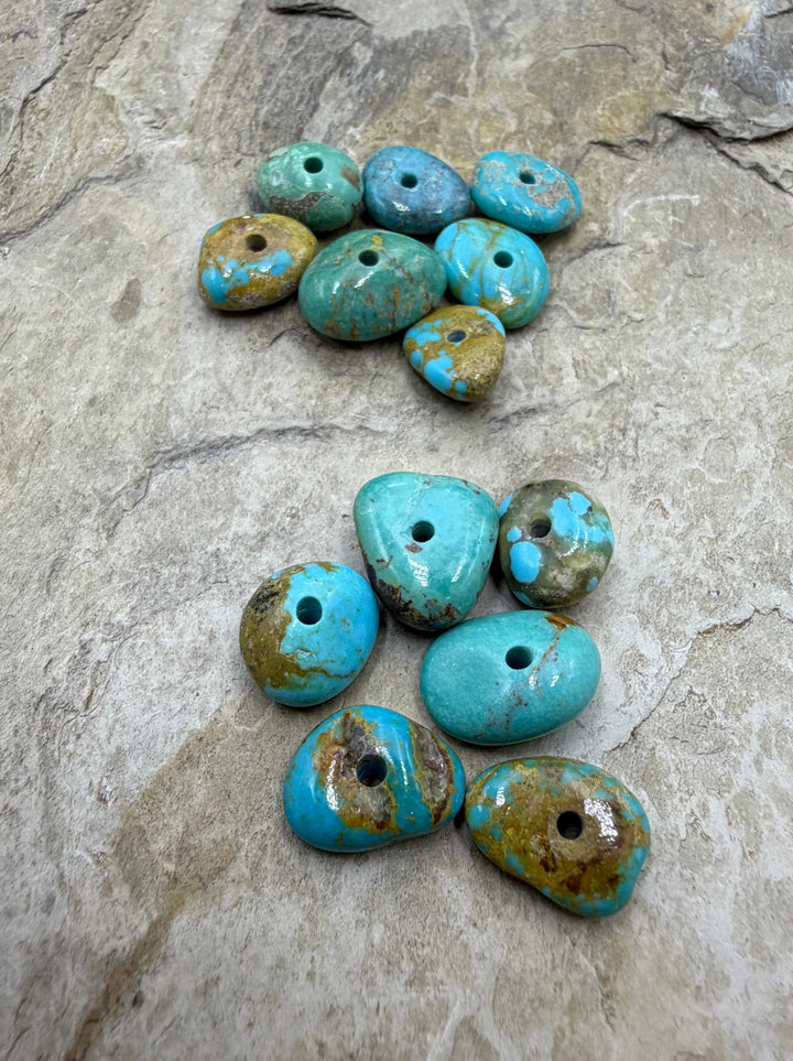 RARE Number 8 Turquoise (Nevada) Large Hole (2mm) Bead Sets