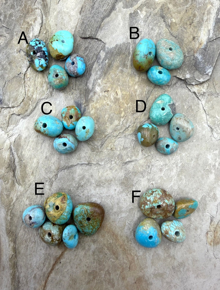 RARE Number 8 Turquoise (Nevada) Large Hole (2mm) Bead Sets