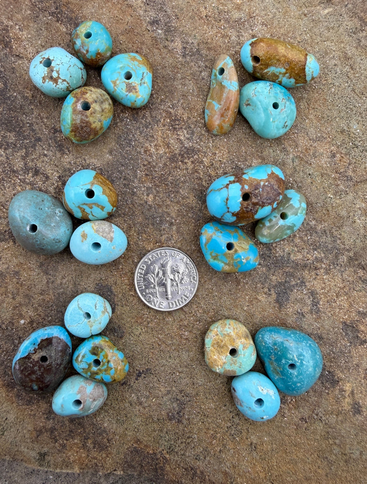 RARE Number 8 Turquoise (Nevada) Large Hole Bead Sets