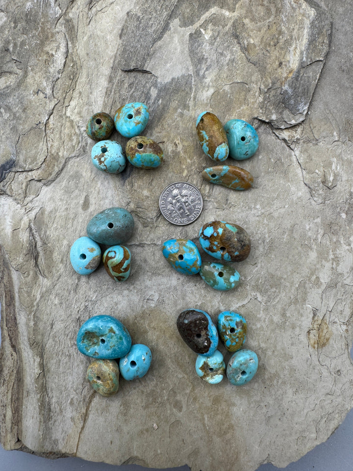 RARE Number 8 Turquoise (Nevada) Large Hole Bead Sets