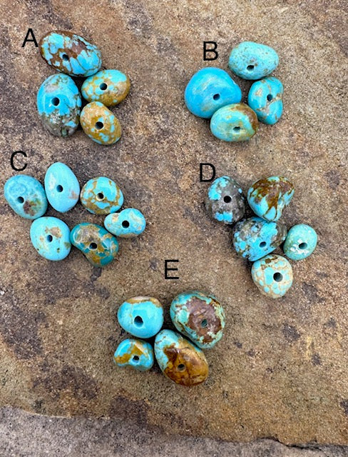 RARE Number 8 Turquoise (Nevada) Large Hole Bead Sets
