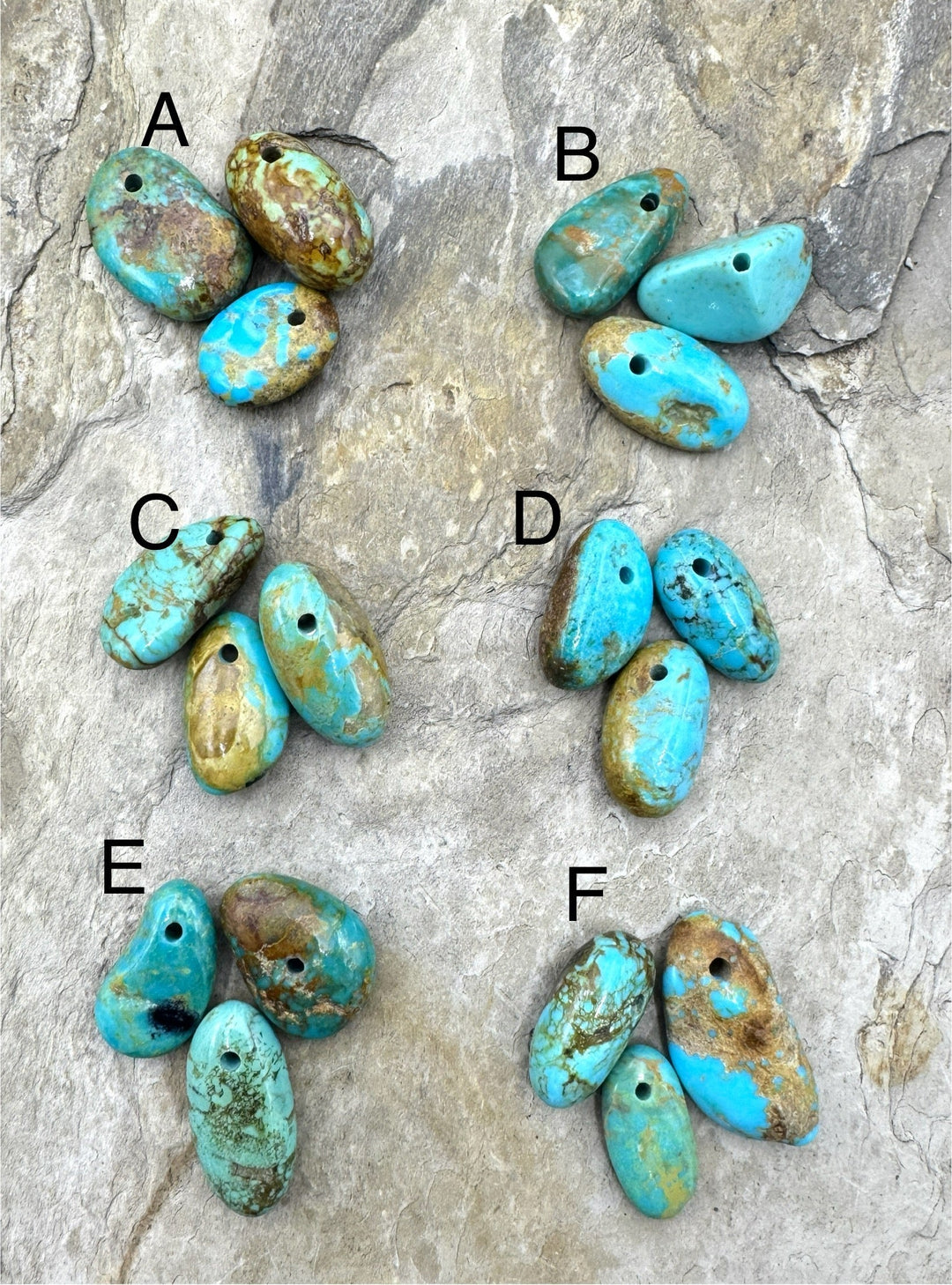 RARE Number 8 Turquoise (Nevada) Large Hole Bead Sets