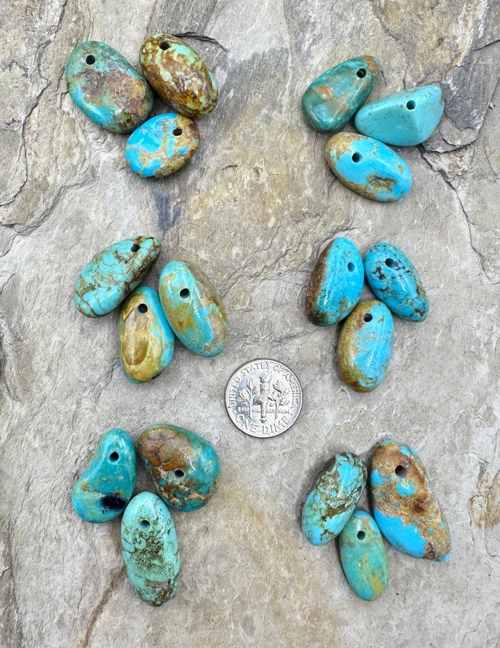 RARE Number 8 Turquoise (Nevada) Large Hole Bead Sets