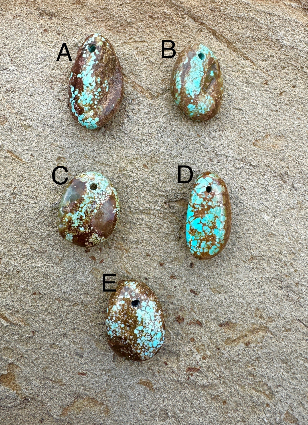 RARE Number 8 Turquoise (Nevada) Large Hole Focal Pendant