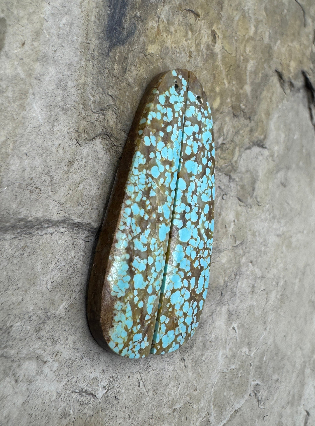 RARE Number 8 Turquoise (Nevada) Long Matching Earring Slab