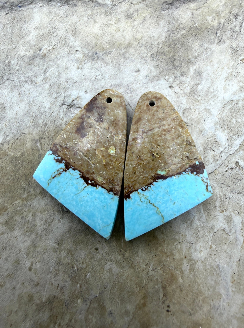 RARE Number 8 Turquoise (Nevada) LONG Matching Earring Slab