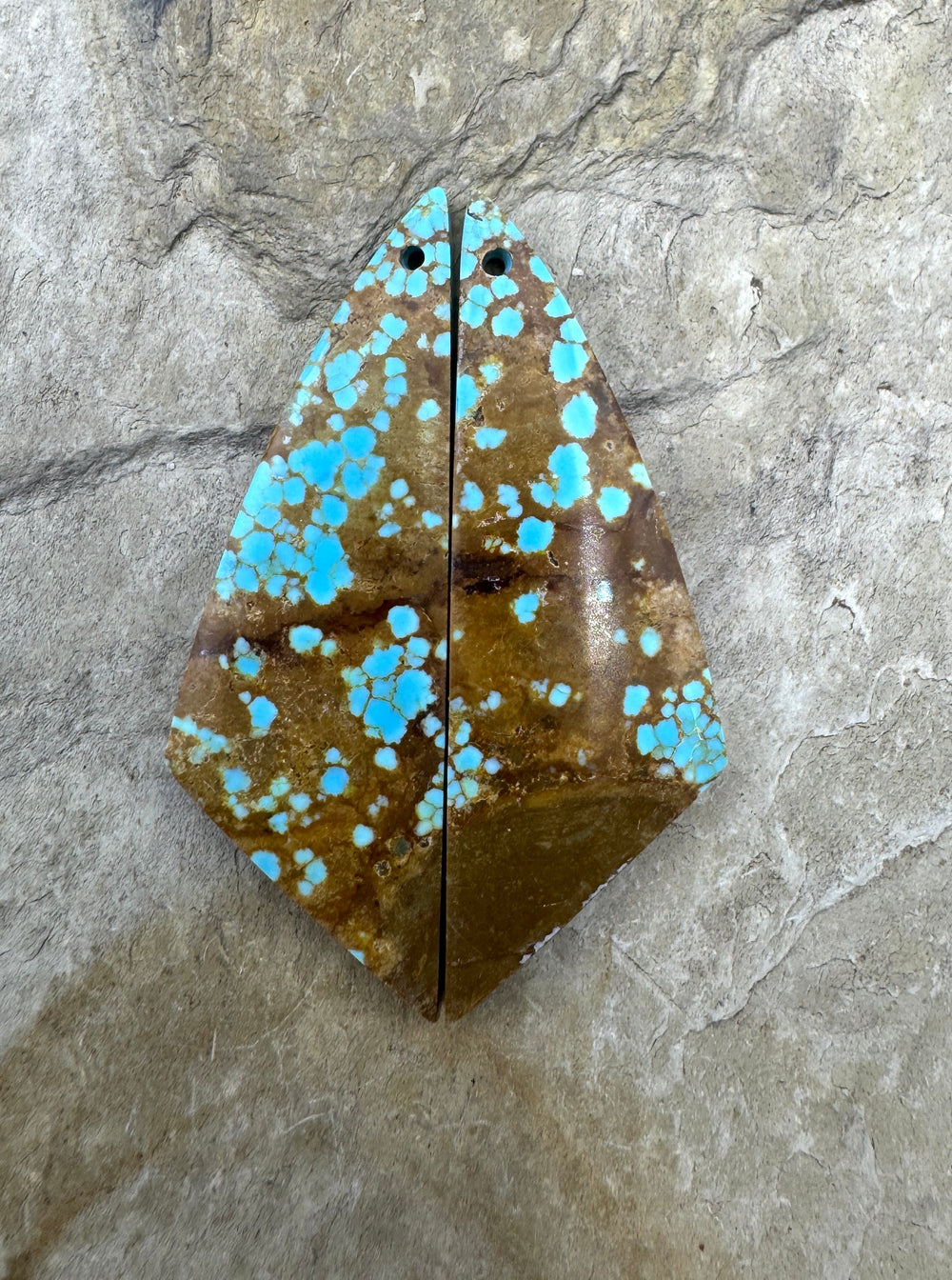RARE Number 8 Turquoise (Nevada) Long Matching Earring Slab