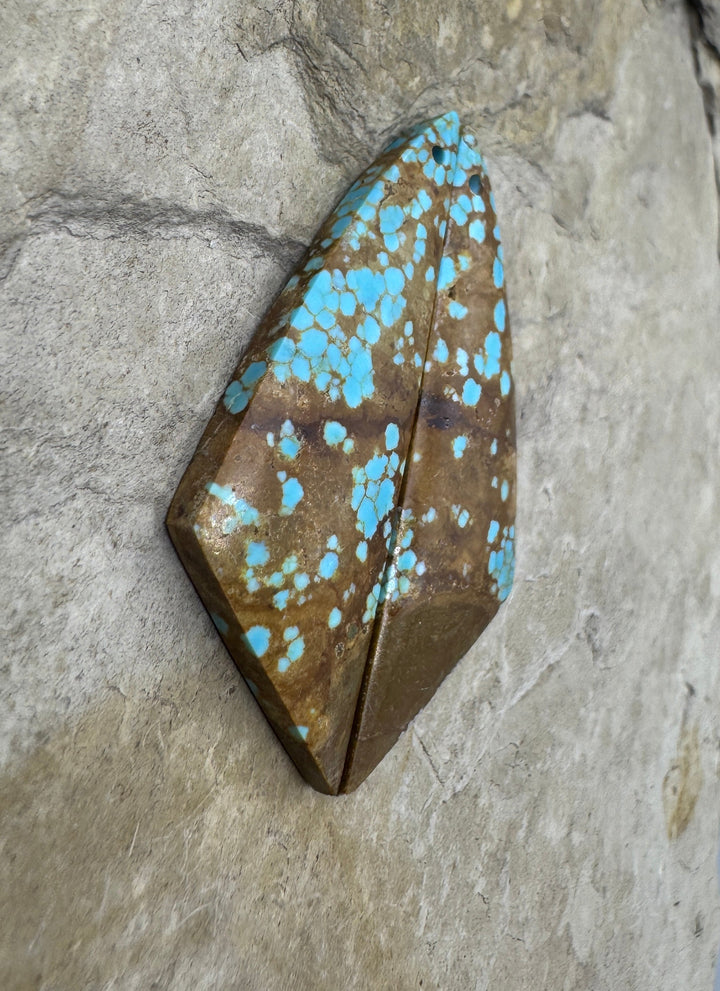 RARE Number 8 Turquoise (Nevada) Long Matching Earring Slab