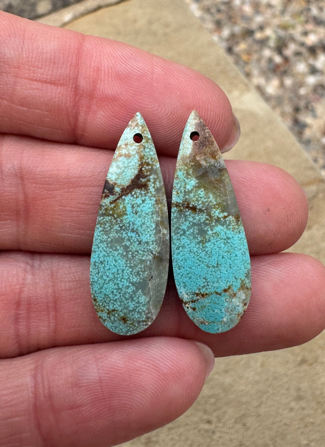 RARE Number 8 Turquoise (Nevada) Matching Earring Slab Bead