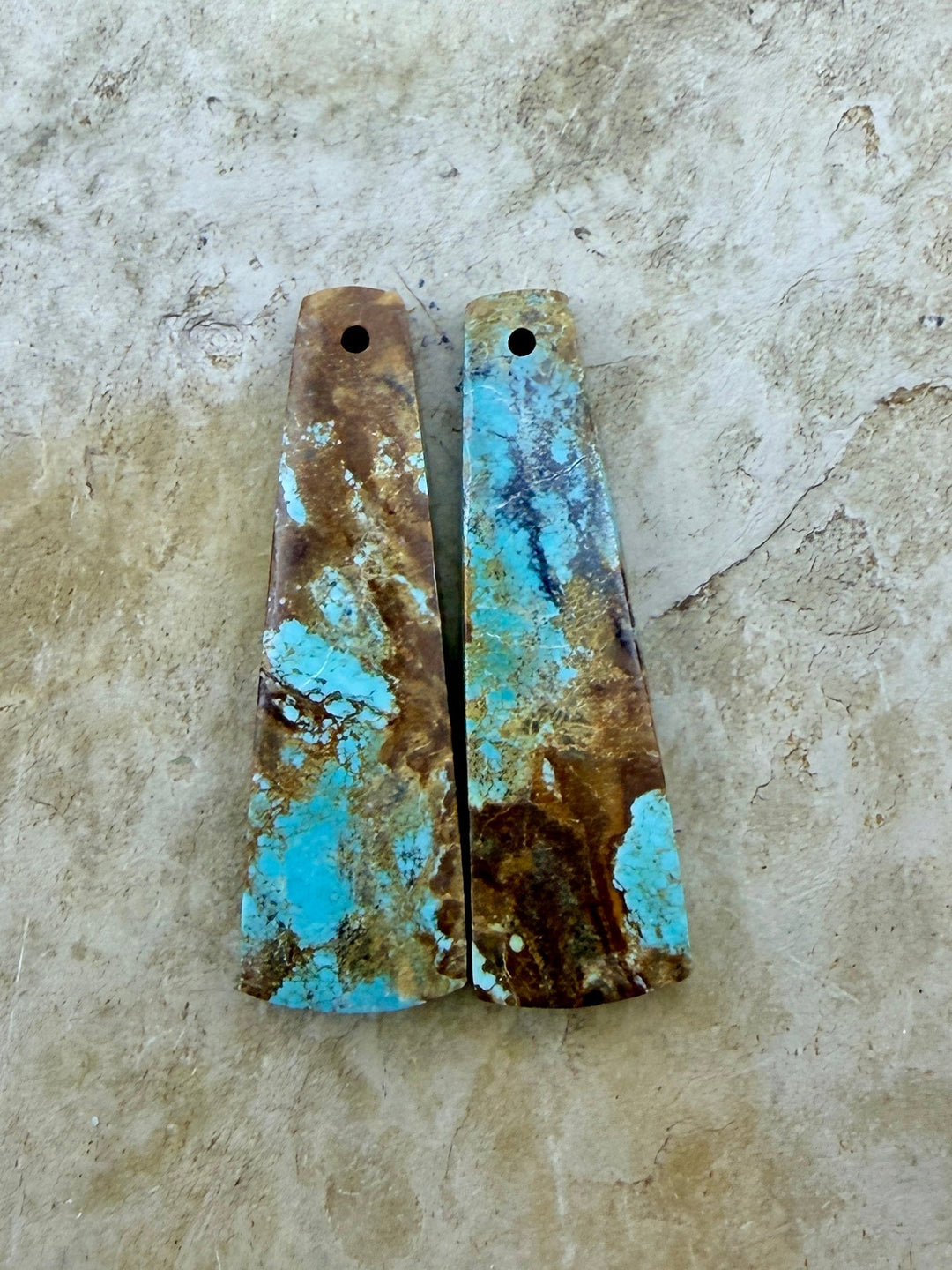 RARE Number 8 Turquoise (Nevada) Matching Earring Slab Bead