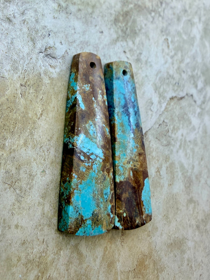 RARE Number 8 Turquoise (Nevada) Matching Earring Slab Bead