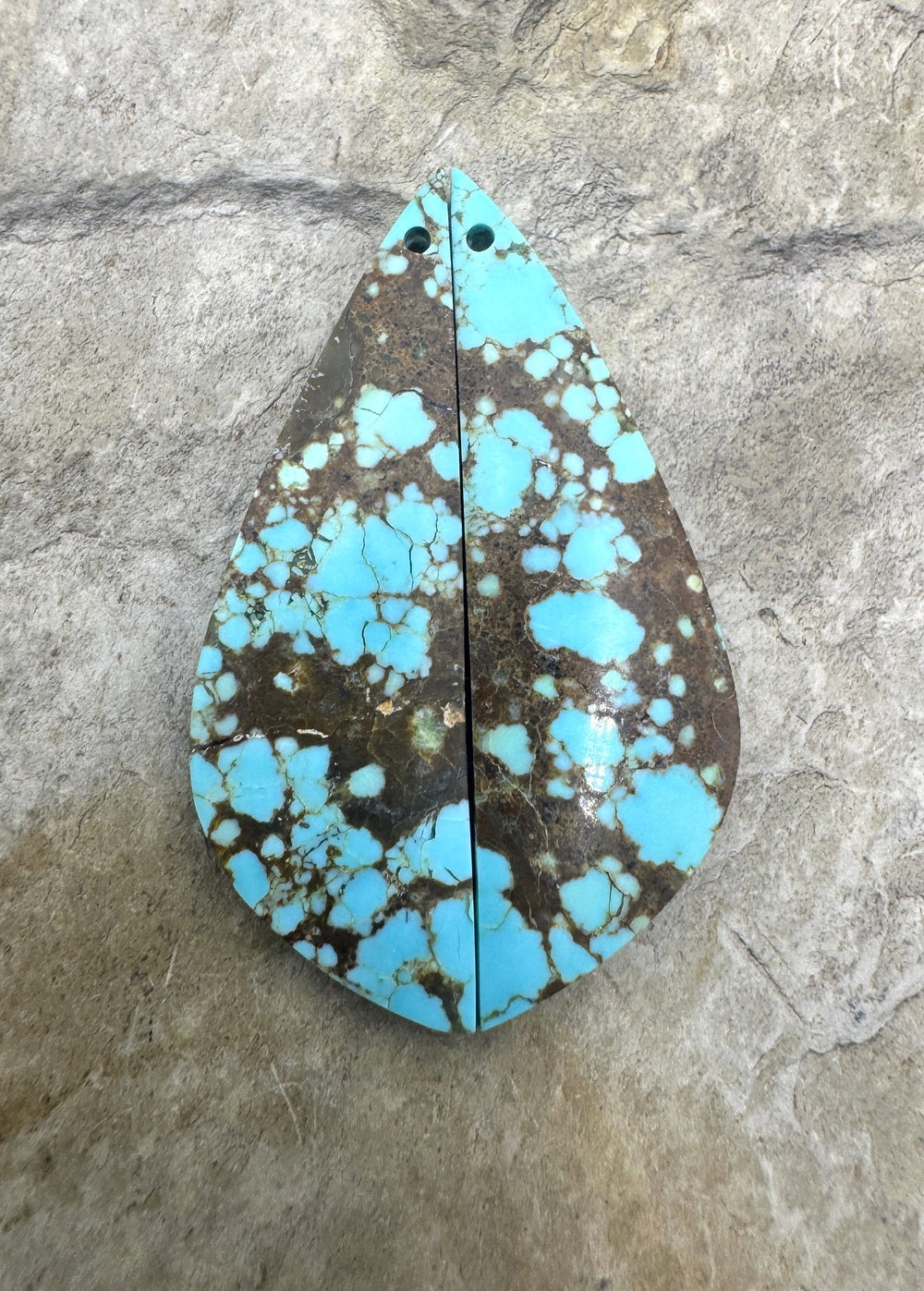 RARE Number 8 Turquoise (Nevada) Matching Earring Slab Bead