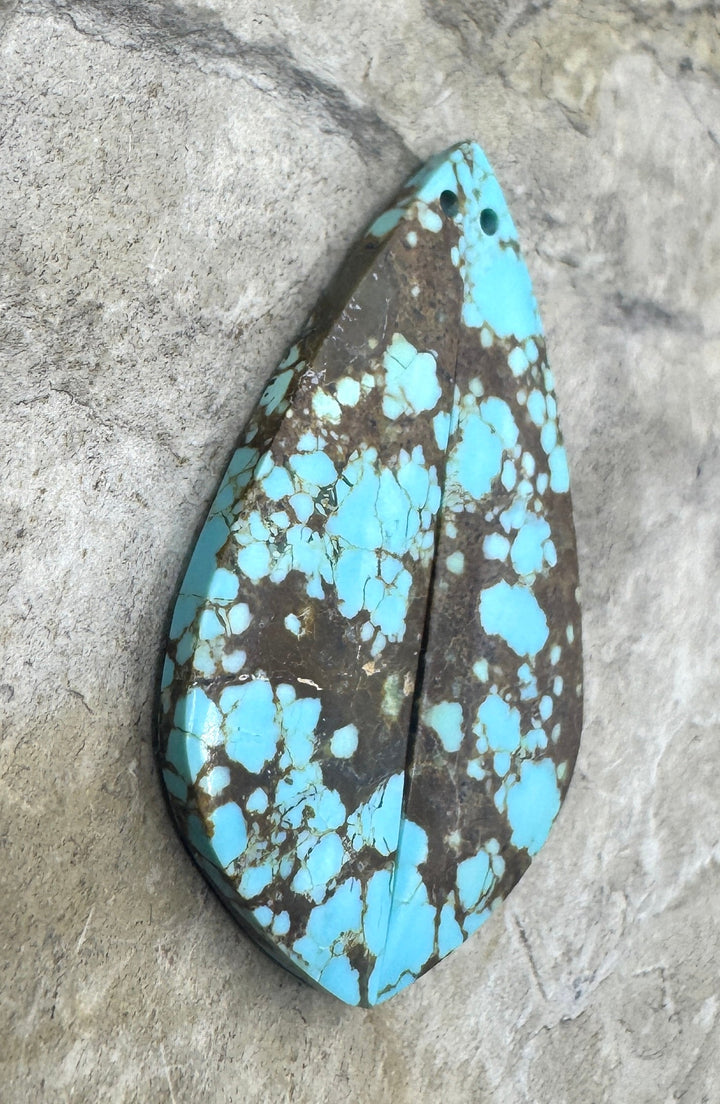 RARE Number 8 Turquoise (Nevada) Matching Earring Slab Bead