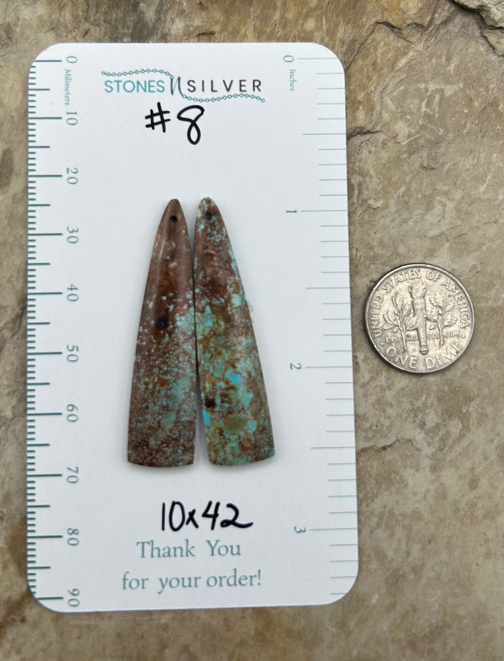 RARE Number 8 Turquoise (Nevada) Matching Earring Slab Bead