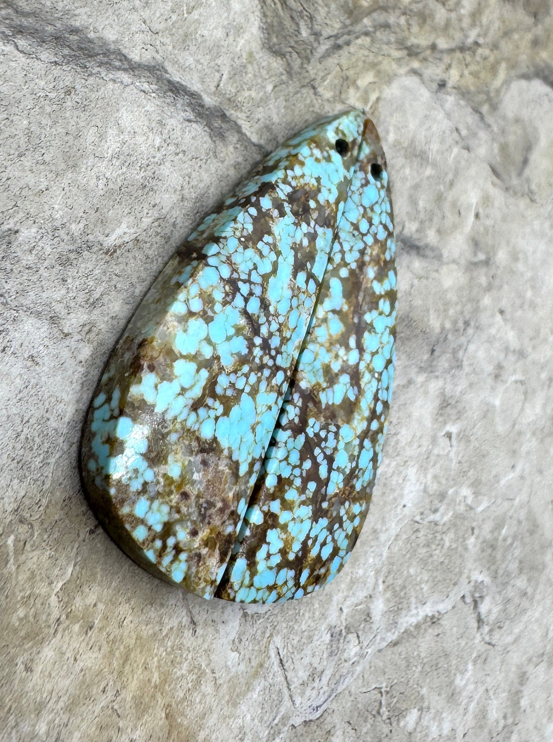 RARE Number 8 Turquoise (Nevada) Matching Earring Slab Bead